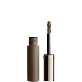 Clarins Wonder Sculpt Brow Gel 5ml in taupe-brown, shown open with spoolie brush applicator visible