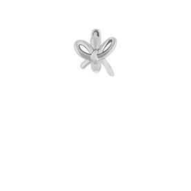 Kate Spade Girlie Pearlie Bow Huggies in silver-tone, bow-silhouette huggie earring with polished finish and snap-post closure