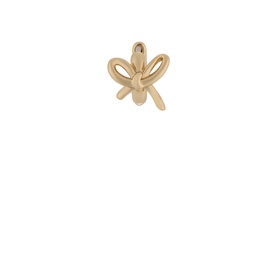 Kate Spade Girlie Pearlie Bow Huggies single earring in gold-tone plated metal with sculpted bow silhouette detail