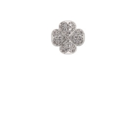 Kate Spade Spade Flower Pav&eacute; Studs in silver-tone, four-petal clover shape fully pav&eacute;-set with clear cubic zirconia stones