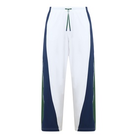 Lululemon leggings in White/Ivy Grove/Club Blue with contrast side panels and green drawstring waistband