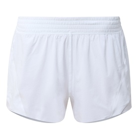 Lululemon white women's shorts with elasticated waistband and split hem detail, lightweight fabric