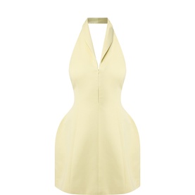 Shawl Zip Sculpted Mini Dress