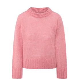 Part Two Brandied Apricot mohair-blend jumper with relaxed crew neck and long sleeves