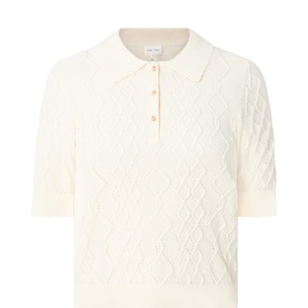 Cinia Textured-Knit Polo Sweater