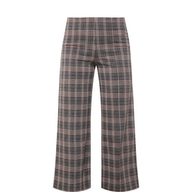 Ilisan Check Print Cropped Trousers