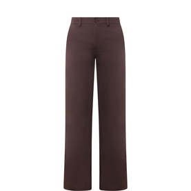Part Two wide-leg tailored trousers in mole brown, featuring belt loops and a flat-front waistband, 100% viscose