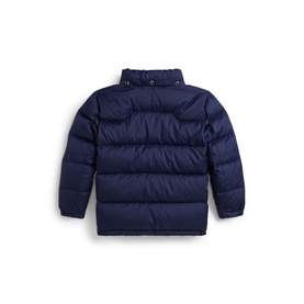 Ralph Lauren children's Newport Navy puffer jacket, back view, quilted panels and stand collar