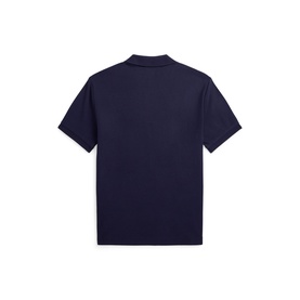 Ralph Lauren children's polo shirt in Refined Navy, short sleeve, flat lay back view showing clean finish and ribbed collar