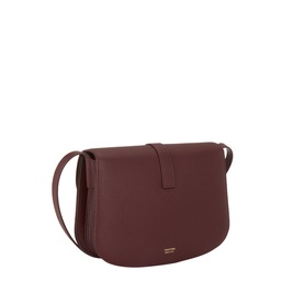 Tom Ford Kara Small Crossbody Bag in Lost Cherry grained leather, flap closure with gold-tone hardware, adjustable crossbody strap