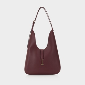 Grained Leather Medium Hobo Bag