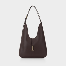 Grained Leather Medium Hobo Bag
