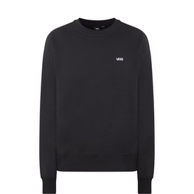 Vans black cotton crew neck sweatshirt with small embroidered logo on left chest