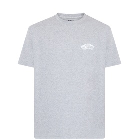 Vans athletic heather grey marl cotton T-shirt with small white oval logo print on chest, short sleeves, crew neck