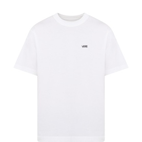 Vans white cotton crew neck T-shirt with small chest logo print, short sleeves and relaxed fit