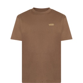 Vans men's T-shirt in Vintage Cocoa FST, crew neck, short sleeves, small gold logo on chest, 100% cotton