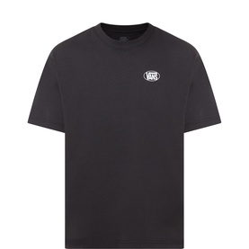Vans black cotton T-shirt with small embroidered logo on chest, crew neck and short sleeves
