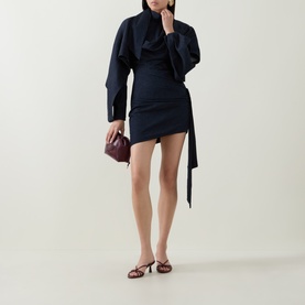 Valiant Draped Mini Denim Dress