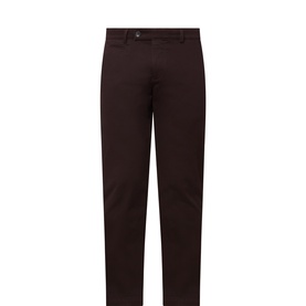 Bugatti burgundy cotton chino trousers with button waistband and slim tailored leg