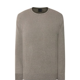 Bugatti Two-Tone Textured Sweater in olive, crew neck with contrasting trim, long sleeves, textured two-tone knit weave