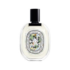 Diptyque Sens Eau de Toilette in oval glass bottle with black cap and floral label design