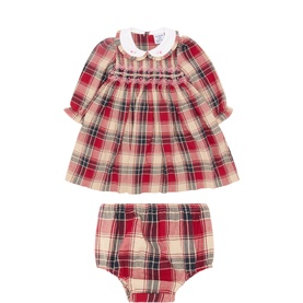 Maria Tartan Dress & Bloomers Set