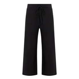Nili Lotan Kiki Drawstring Flared Sweatpants in Washed Black, elasticated drawstring waistband, wide flared leg, raw hems