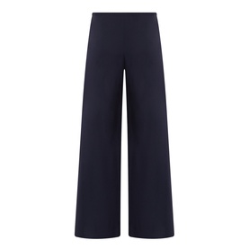 Nili Lotan trousers in midnight navy, wide-leg silhouette with high waist and clean, minimal finish.