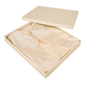 Olivia von Halle Elvira Camisole Pyjama Set in Bone, 100% silk, presented folded in a luxury gift box with lid.