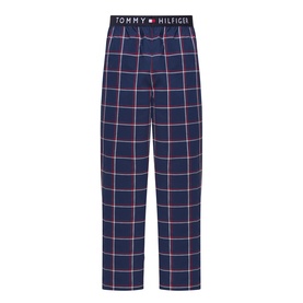 Tommy Hilfiger Pyjama Bottom in Rwb Windowpane Check, navy cotton with pink grid check and branded elasticated waistband.