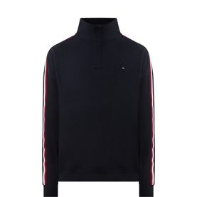 Global Striped Flag Logo Half-Zip Sweater