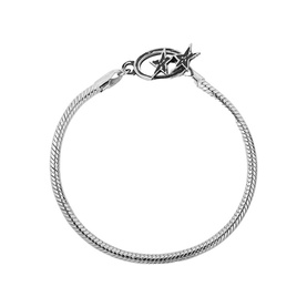 Two Jeys silver snake chain bracelet with oxidised star and circular toggle clasp closure