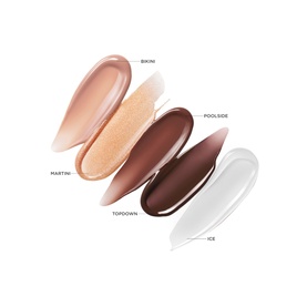 Victoria Beckham Posh Gloss lip gloss swatches in five shades: Martini, Bikini, Topdown, Poolside and Ice