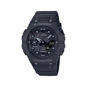 Casio G-Shock watch in black grey, ana-digi display, octagonal bezel, black resin strap and case, solar-powered