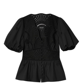 Broderie Peplum Blouse