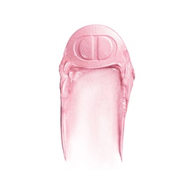 Dior Backstage Glassy Glow Stick in 001 Glazed Pink, sheer pink balm texture with embossed CD logo shown as swatch smear