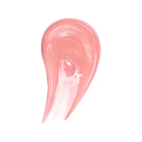 Dior Addict Lip Glow Butter in 106 Pomelo, sheer pink balm texture swatch with glossy finish