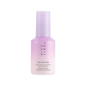 Fenty Hair The Imposter Deep-Boost Volumising Dry Shampoo in a pink-to-lilac ombre bottle with purple cap