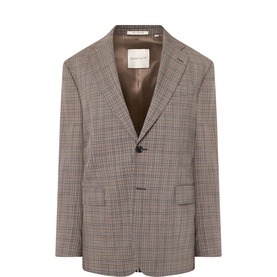 Tailored Check Single-Breasted Suit Blazer