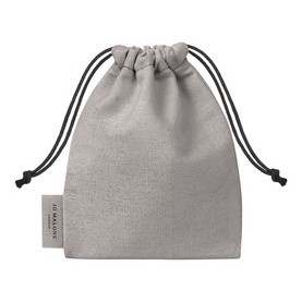 Jo Malone Care Collection Purify & Revitalise Duo light grey linen drawstring gift pouch with black cord ties