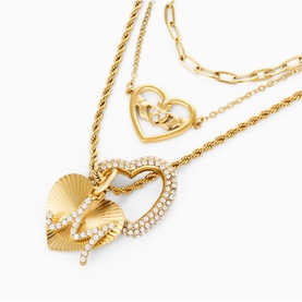 Diva Layered Claddagh Necklace