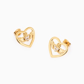 Doll Face Mini Claddagh Stud Earrings