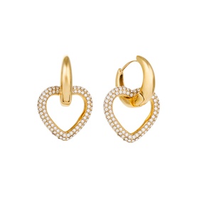 Loves It Heart Drop Hoop Earrings