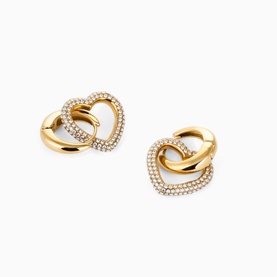 Loves It Heart Drop Hoop Earrings