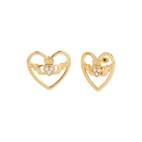 Obsessed Large Claddagh Stud Earrings