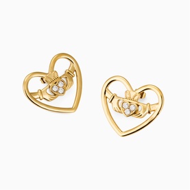 Obsessed Large Claddagh Stud Earrings