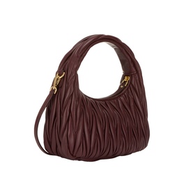 Miu Miu bordeaux matelass&eacute; leather crossbody bag with gold-tone hardware and detachable shoulder strap