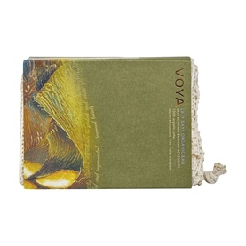 Voya Gifts Homeliving bodycare bag in olive green with illustrated print and natural rope tie detail
