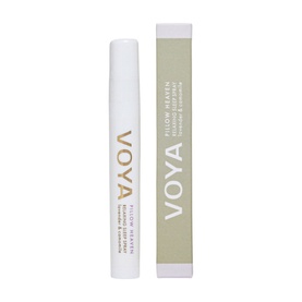 Voya Pillow Heaven Relaxing Sleep Spray 10ml, white pen-style spray bottle with sage green box packaging