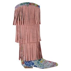 Western Fringe Floral Boots